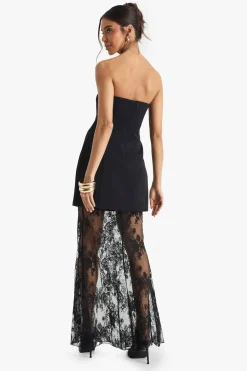 Robe Maxi en Dentelle Structurée Premium