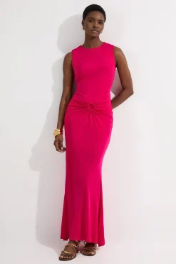 Robe maxi en jersey crêpe stretch premium