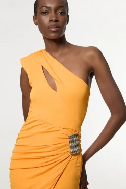 Robe maxi en jersey de viscose premium avec finitions métalliques
