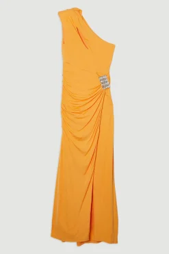 Robe maxi en jersey de viscose premium avec finitions métalliques