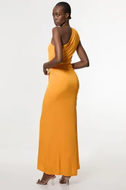 Robe maxi en jersey de viscose premium avec finitions métalliques
