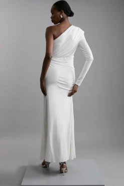 Robe maxi en jersey de viscose premium avec éléments métalliques