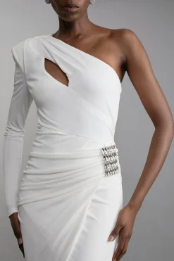 Robe maxi en jersey de viscose premium avec éléments métalliques