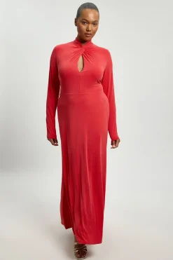 KarenMillen Robe Maxi En Jersey À Manches Longues Grande Taille<Femme Robes À Manches Longues|Robes