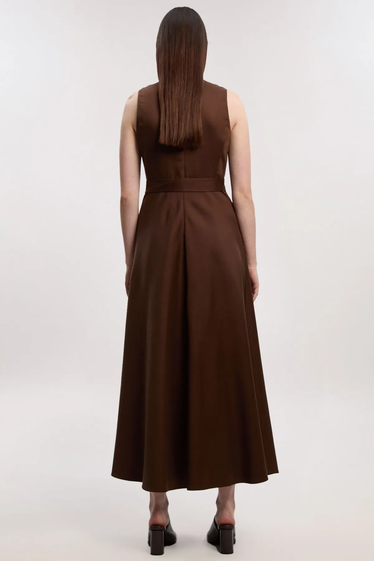 KarenMillen Robe Maxi en Lin Ajustée à Nouer à la Taille Style Portefeuille<Femme Toutes Les Robes|Robes Longues