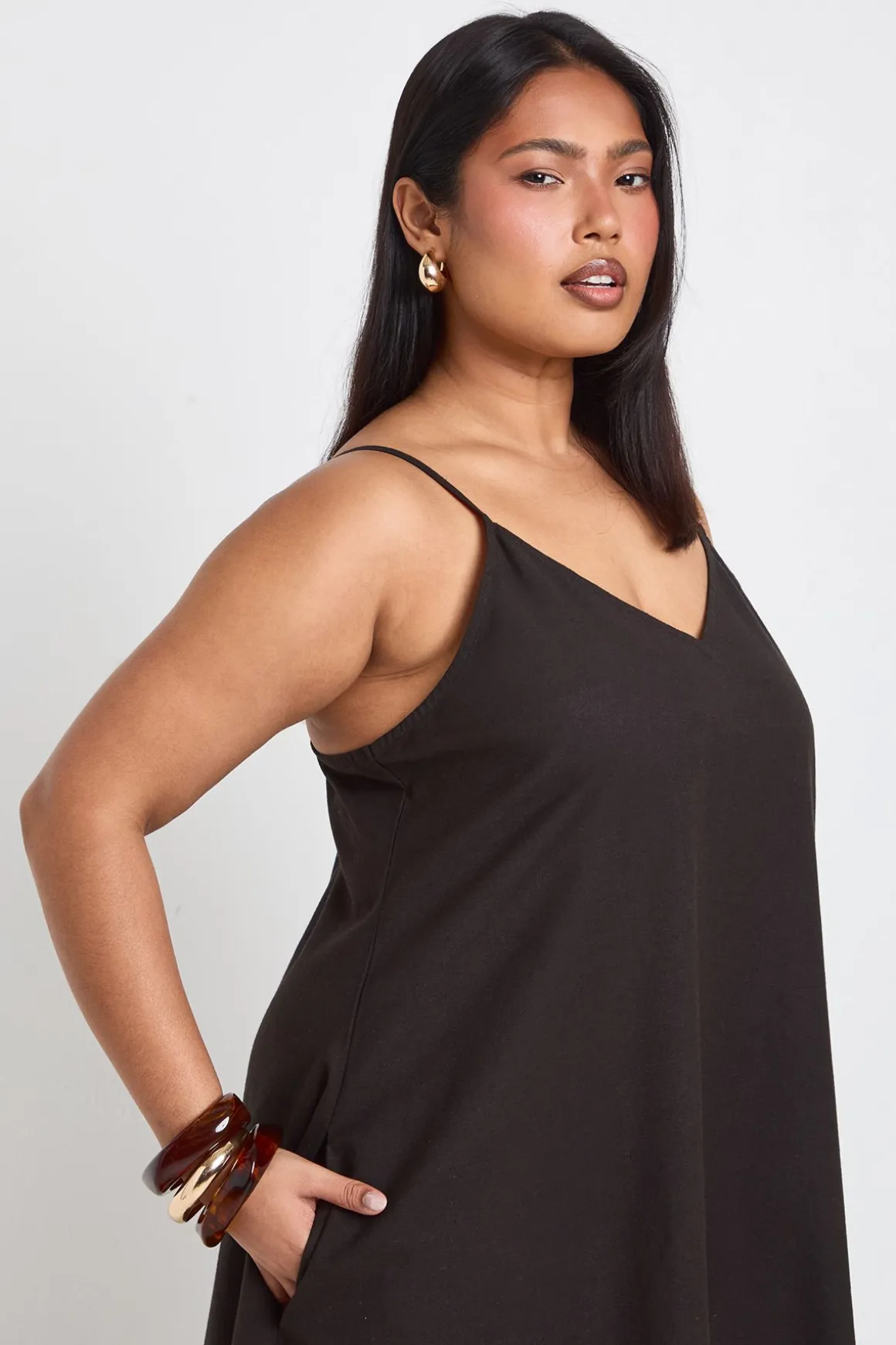 Robe Maxi En Lin Grande Taille À Ourlet Mouchoir