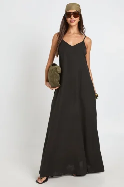 Robe Maxi En Lin À Ourlet Mouchoir
