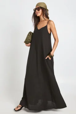 Robe Maxi En Lin À Ourlet Mouchoir