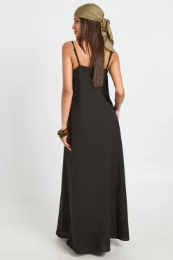 Robe Maxi En Lin À Ourlet Mouchoir
