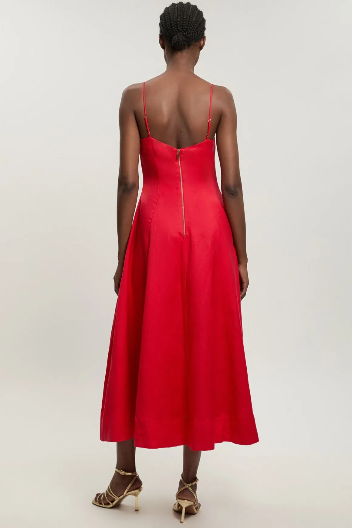 Robe Maxi en Lin Tissé à Bretelles