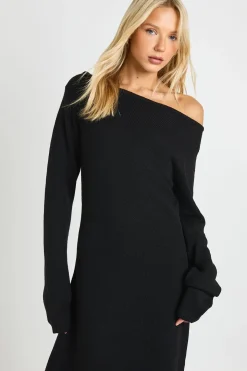 Robe Maxi En Maille À Encolure Bateau