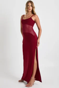 boohoo Robe maxi en maille transparente à taille basse<Femme Robes Moulantes|Robes
