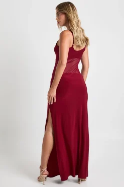 boohoo Robe maxi en maille transparente à taille basse<Femme Robes Moulantes|Robes