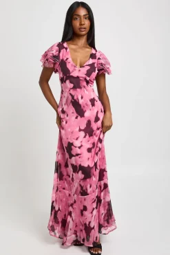 Robe Maxi En Mousseline À Imprimé Floral Tonal Texturé