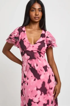 Robe Maxi En Mousseline À Imprimé Floral Tonal Texturé