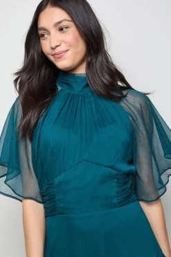 Oasis Robe Maxi en Mousseline à Manches Papillon et Volants<Femme Toutes Les Robes|Robes Longues