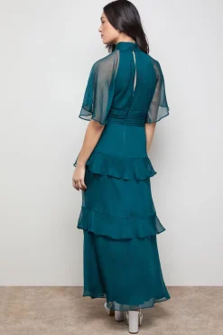 Oasis Robe Maxi en Mousseline à Manches Papillon et Volants<Femme Toutes Les Robes|Robes Longues