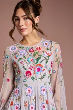 Robe Maxi en Mousseline Ornée