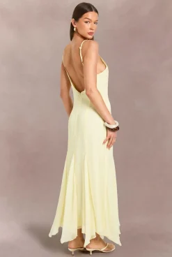 boohoo Robe Maxi En Mousseline À Ourlet Godets Ton Sur Ton<Femme Robes Bal De Promo|Robes