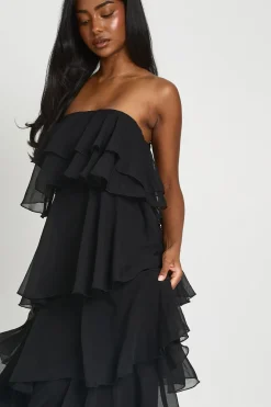 Robe Maxi En Mousseline À Volants Superposés
