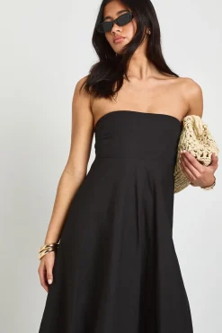 Robe Maxi En Popeline De Coton Avec Dos Froncé Élastiqué