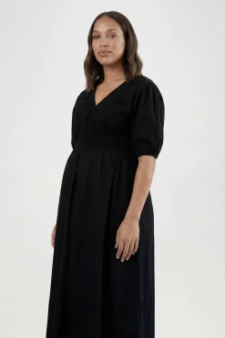 boohoo Robe Maxi En Popeline De Coton À Manches Bouffantes De Maternité<Femme Toutes Les Robes|Robes Longues