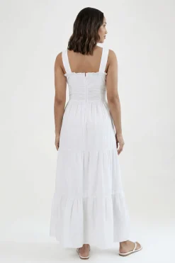 Robe Maxi En Popeline Froncée De Maternité