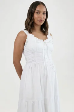 Robe Maxi En Popeline Froncée De Maternité