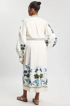 KarenMillen Robe Maxi En Sergé De Coton Brodé Grande Taille<Femme Toutes Les Robes|Robes Longues