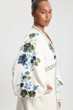 KarenMillen Robe Maxi En Sergé De Coton Brodé Grande Taille<Femme Toutes Les Robes|Robes Longues