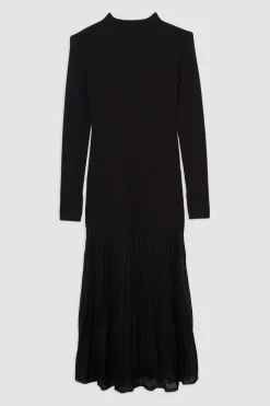KarenMillen Robe maxi en tricot mélange de viscose à jupe transparente<Femme Pulls Et Gilets|Toutes Les Mailles