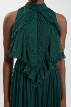 Robe Maxi En Tulle À Encolure Américaine Petite