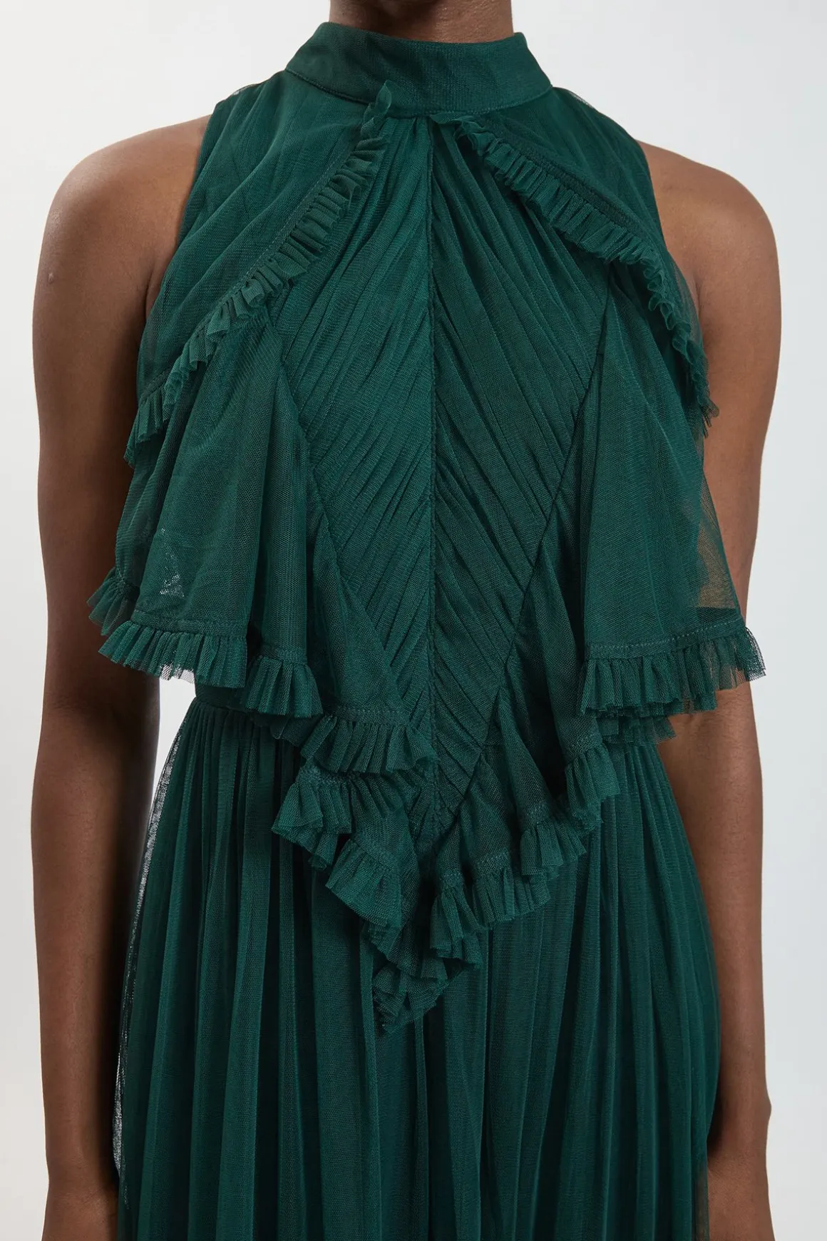 Robe Maxi En Tulle À Encolure Américaine Petite