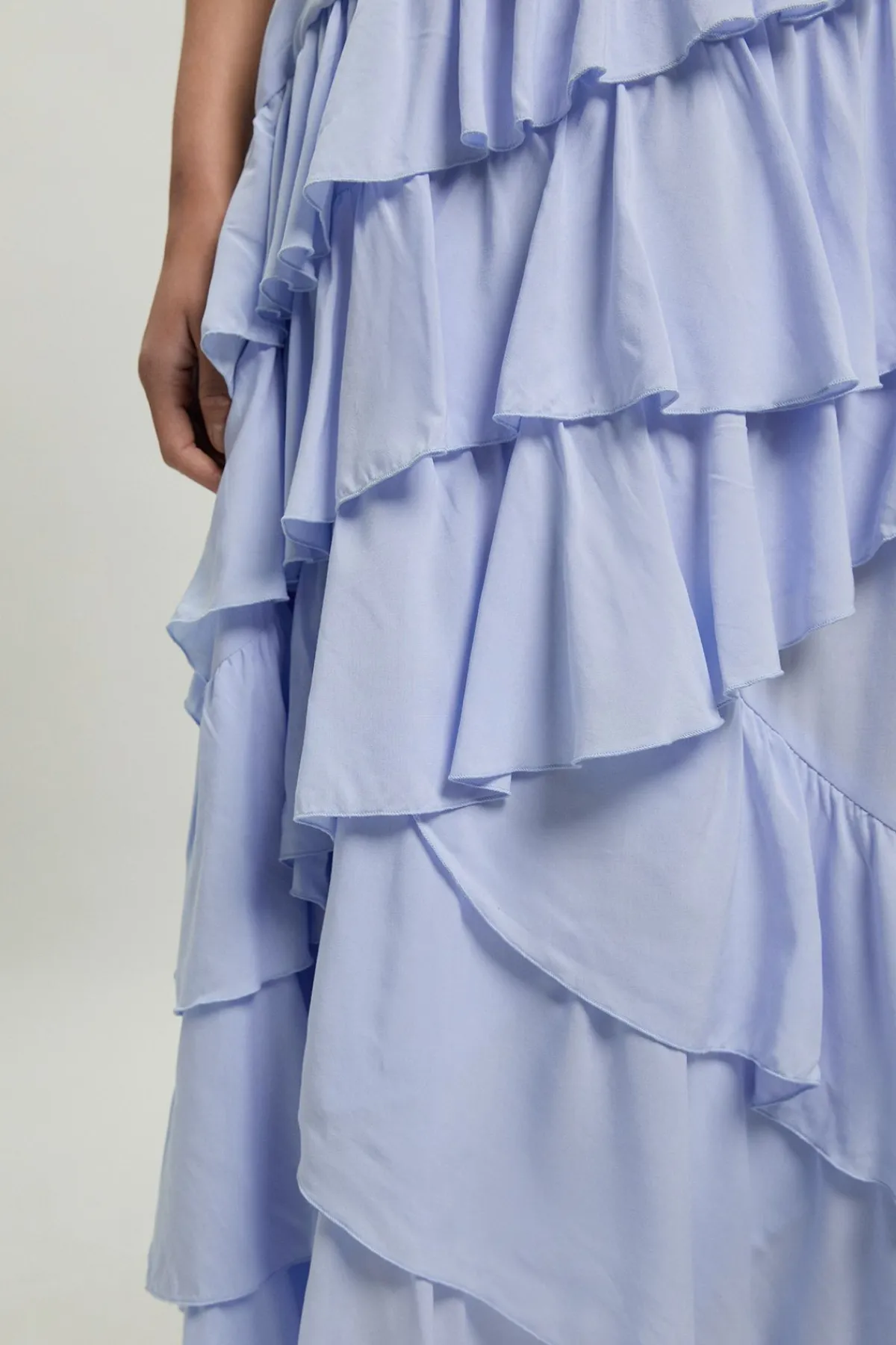 KarenMillen Robe Maxi En Viscose À Détails De Volants<Femme Toutes Les Robes|Robes Longues