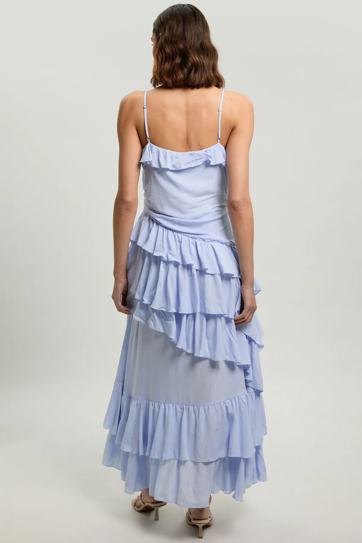 KarenMillen Robe Maxi En Viscose À Détails De Volants<Femme Toutes Les Robes|Robes Longues