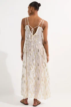 Robe maxi à fines bretelles en fil métallique de plage