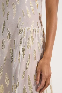 Robe maxi à fines bretelles en fil métallique de plage