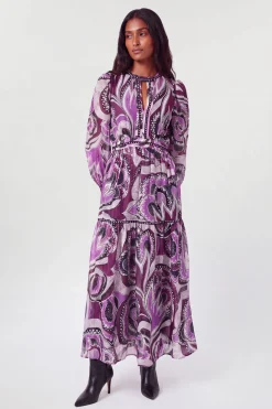 Robe Maxi Fleurie À Clous