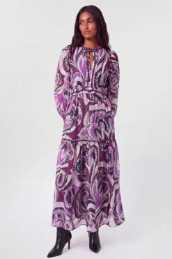 Robe Maxi Fleurie À Clous Petite