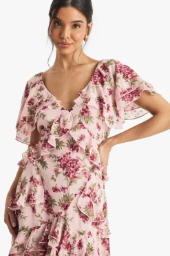 Robe Maxi Florale à Volants