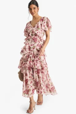 Robe Maxi Florale à Volants