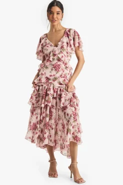Robe Maxi Florale à Volants