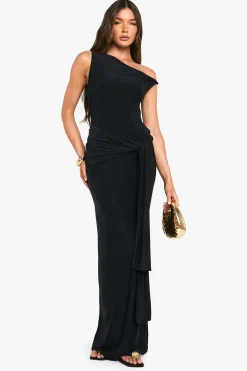 boohoo Robe Maxi Fluide À Détail Torsadé<Femme Robes Moulantes|Robes