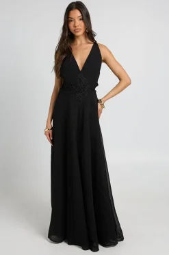 Robe Maxi Fluide En Mousseline Avec Détail Appliqué