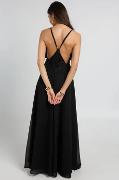 Robe Maxi Fluide En Mousseline Avec Détail Appliqué