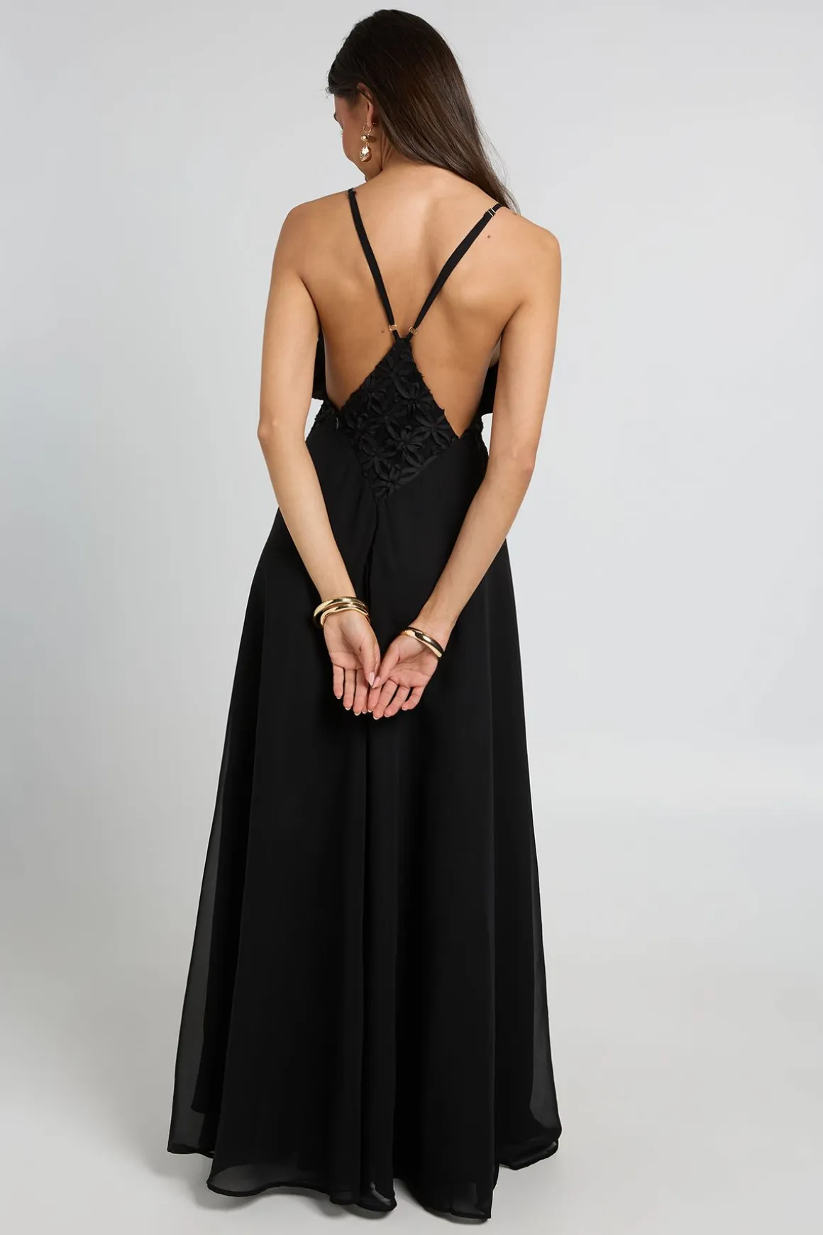 Robe Maxi Fluide En Mousseline Avec Détail Appliqué