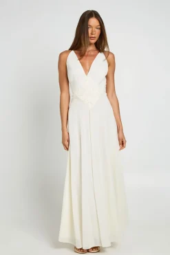 boohoo Robe Maxi Fluide En Mousseline Avec Détail D'appliqué<Femme Robes|Robes Longues
