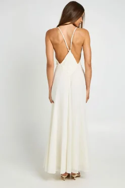 boohoo Robe Maxi Fluide En Mousseline Avec Détail D'appliqué<Femme Robes|Robes Longues