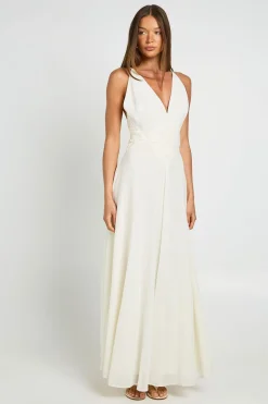 boohoo Robe Maxi Fluide En Mousseline Avec Détail D'appliqué<Femme Robes|Robes Longues