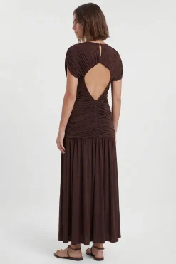 KarenMillen Robe Maxi Froncée En Jersey Premium Petite<Femme Robes Bal De Promo|Robes